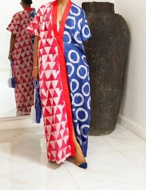 NWT ACE KOUTURE Multicolored African Print Geometric Kimono One Size